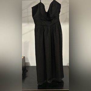 Shoshanna black mid length spaghetti strap dress